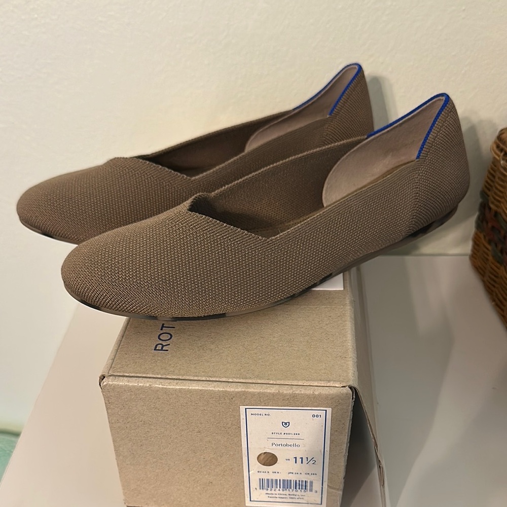 Rothy's Portobello Brown Ballet Flats Size 11.5 - Picture 1 of 8